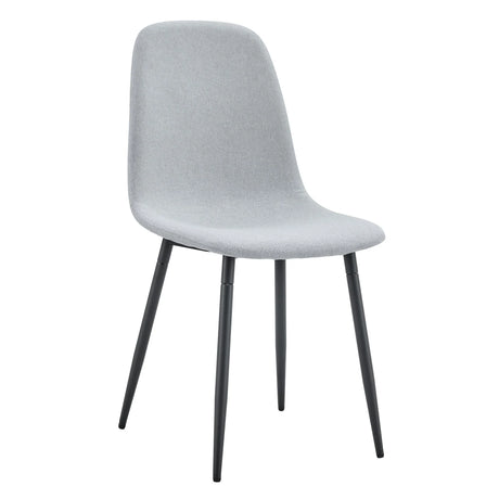 Modern Medieval Style Cushioned Side Chairs Set With Black Metal Legs For Kitchens - Furniture Home Direct