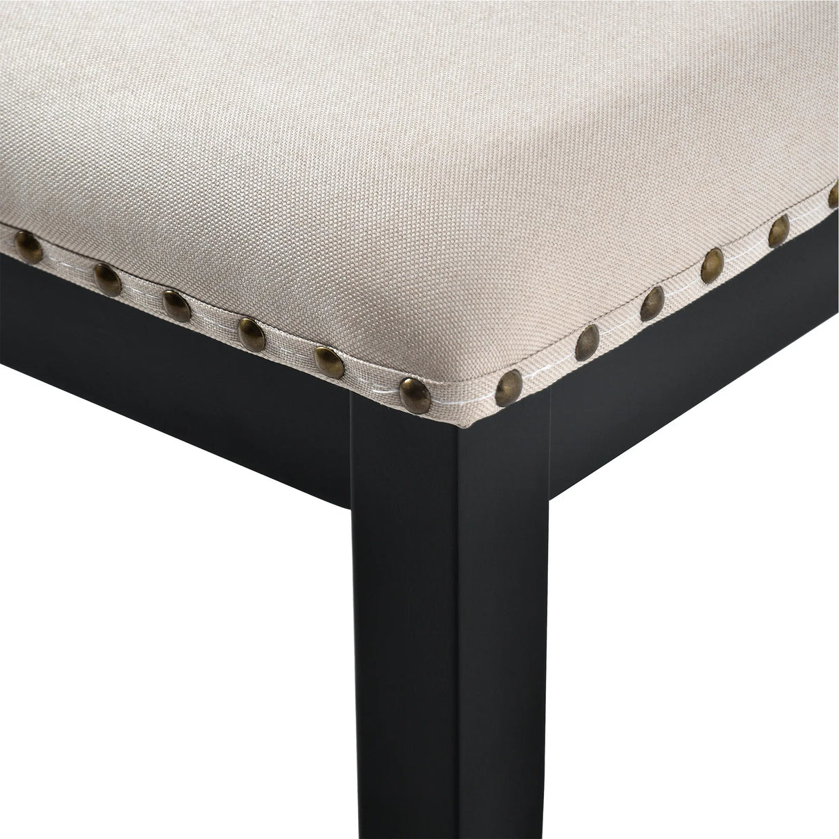 Dining Set With Tufted High Back Chairs And Bench Black - Furniture Home Direct