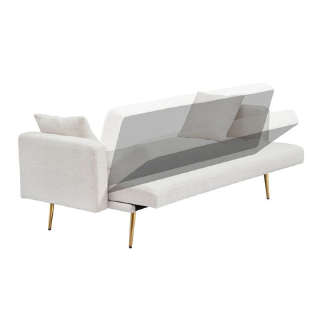 Teddy Fleece Sofa Bed With Luxurious Throw Pillows - Furniture Home Direct