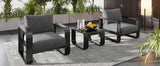 3 Piece Aluminum Frame Patio Furniture With 6.7" Thick Cushion And Coffee Table, All Weather Use Olefin Fabric Outdoor Chair - Gray / Black - Furniture Home Direct