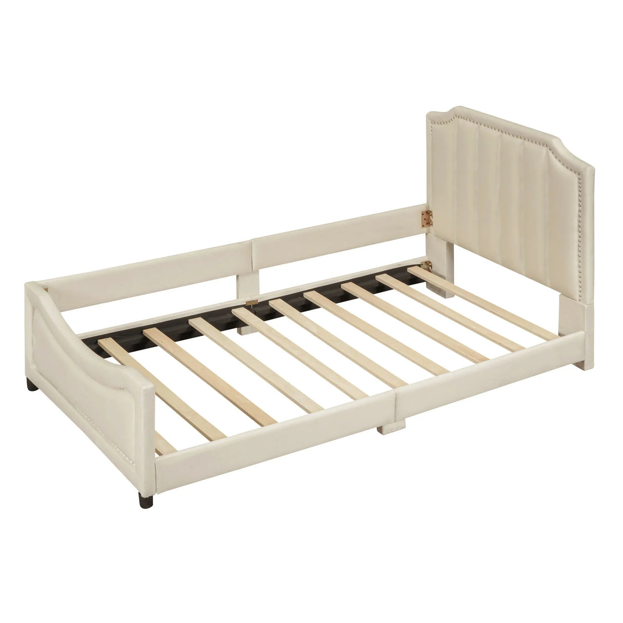 Upholstered Daybed With Classic Stripe Shaped Headboard - Furniture Home Direct