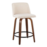 Toriano - Mid Century Modern, Fixed Height Counter Stool & Swivel And Round Footrest (Set of 2) - Furniture Home Direct
