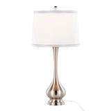 Cairo - Contemporary Table Lamp (Set of 2) - Nickel / White / Silver Trim - Furniture Home Direct