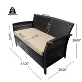 4 PC Outdoor Patio Set - Beige - Furniture Home Direct