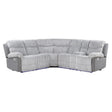 Bruni - Sectional Sofa With LED Lighting And Manual Recline - Gray - Furniture Home Direct