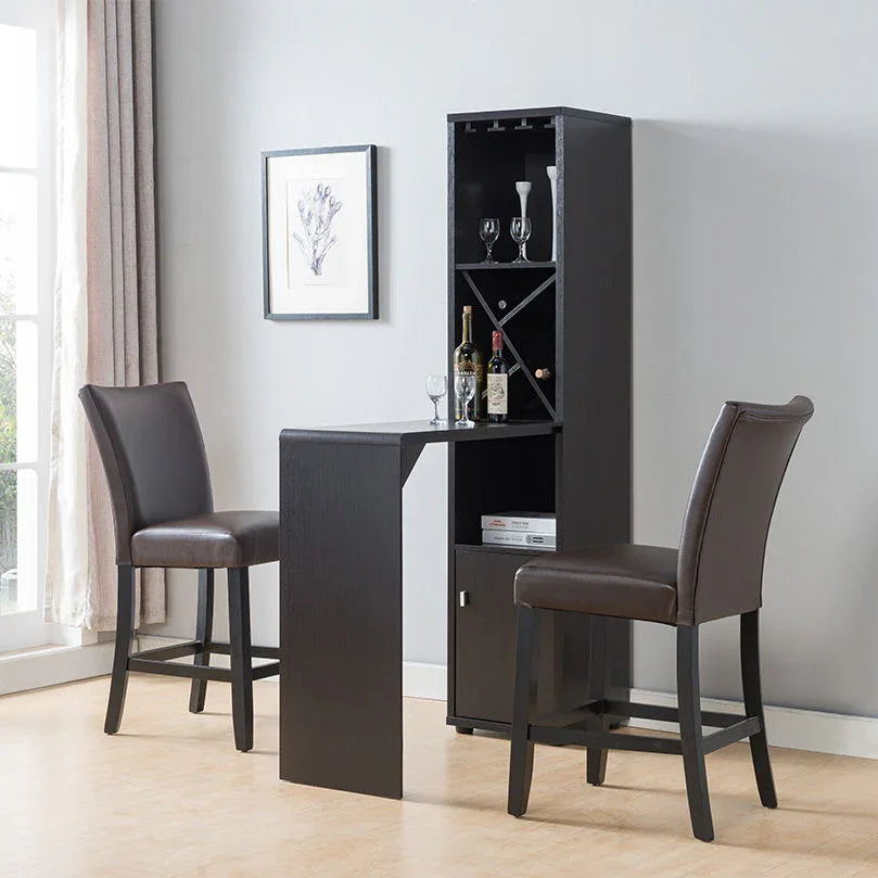 Bar Cabinet, Extended Table Kitchen Cabinet With Wine Bottle Compartment & Open Shelving - Red Cocoa - Furniture Home Direct