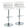 Cinch - Contemporary Adjustable Barstool With Swivel With Rounded T Footrest (Set of 2) - Chrome / White - Furniture Home Direct