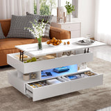Multi Functional Lift Top Coffee Table With 2 Drawers - Furniture Home Direct