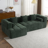 Sectional Sofa Modular Tufted Chenille Upholstery Green - Furniture Home Direct