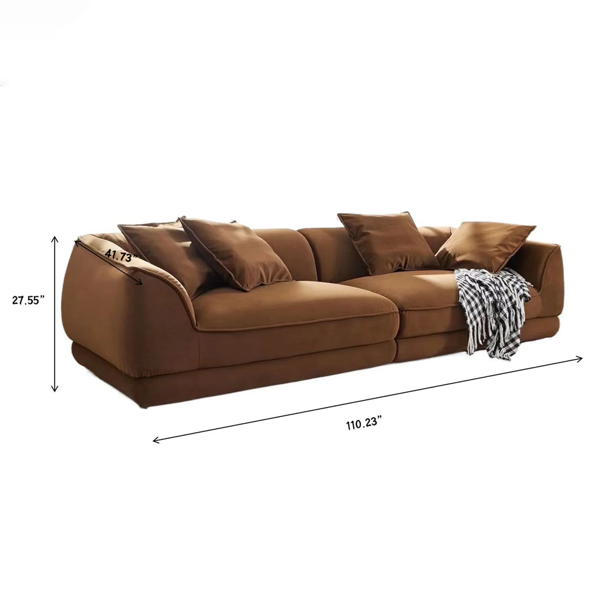 Nordic Modern Sofa With Removable Pillowcase, High Density Sponge Filling, 4 Throw Pillows - Furniture Home Direct