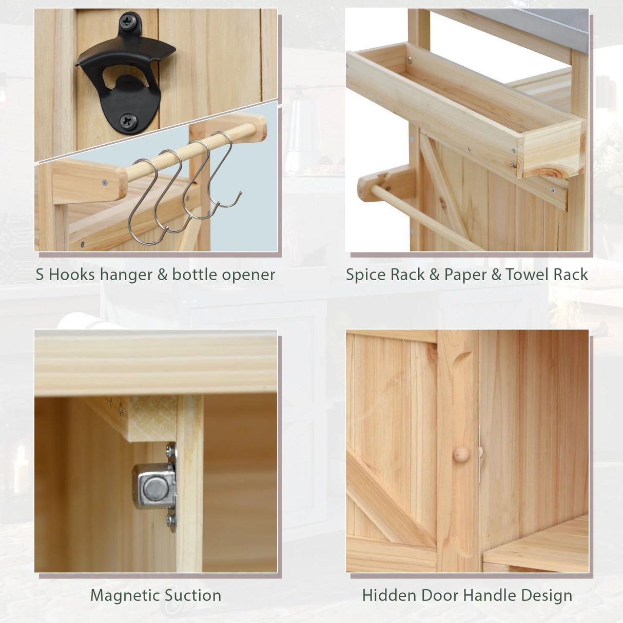 K&K Outdoor Kitchen Island & Storage Cabinet - Furniture Home Direct