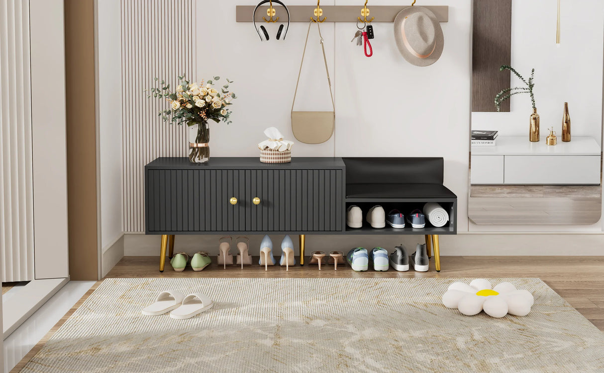 Modern Shoe Cabinet - Black - Furniture Home Direct