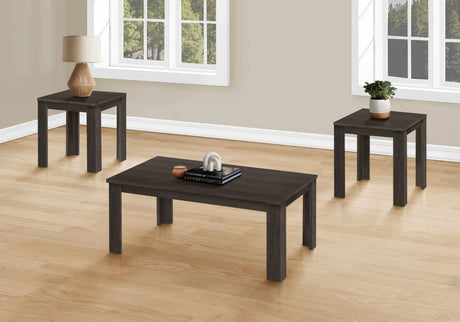 Table Set, Coffee, End, Side, Accent For Living Room, Transitional (Set of 3) - Oak - Furniture Home Direct