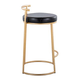 Fuji - Round Contemporary Fixed Height Counter Stool (Set of 2) - Furniture Home Direct