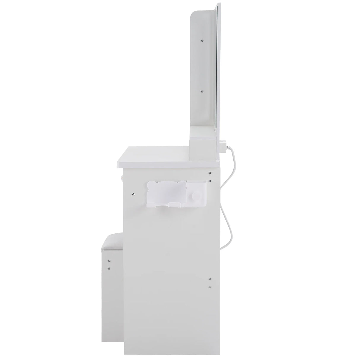 Vanity Desk With Cushioned Stool Mirror Makeup White - Furniture Home Direct