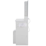 Vanity Desk With Cushioned Stool Mirror Makeup White - Furniture Home Direct
