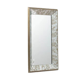 Antique Rectangle Mirror With Floral Accents, Mirrored Display Tray, Hanging Wall Mirror - Furniture Home Direct