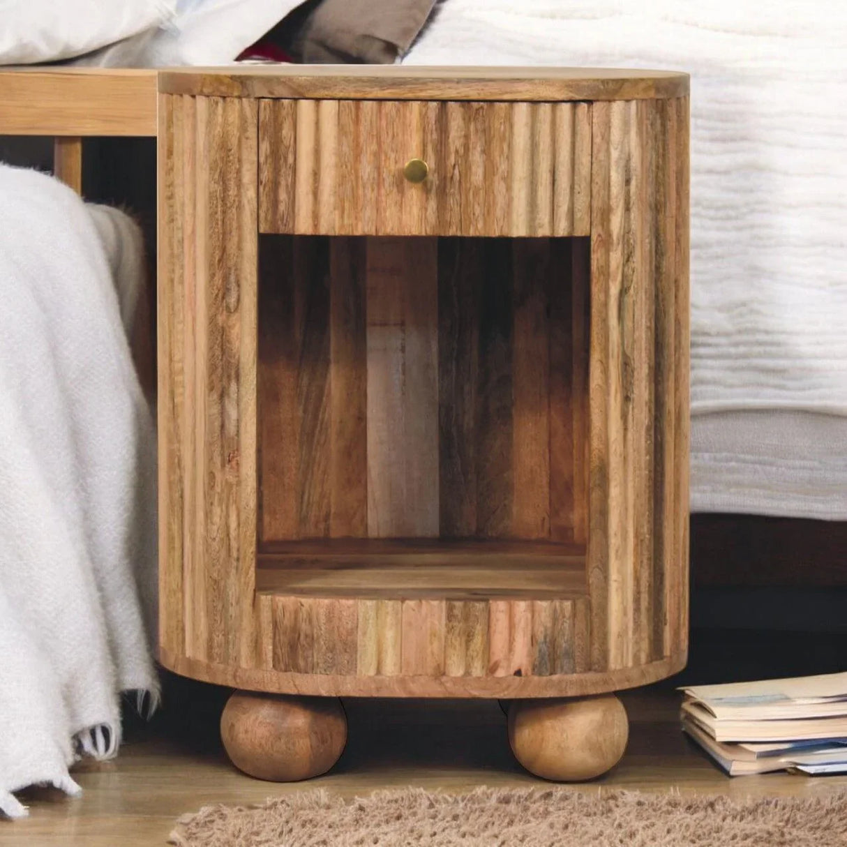 Soba - Ball Drawer Bedside Table - Furniture Home Direct