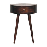 Nordic Circular Shaped Bedside Table - Walnut - Furniture Home Direct