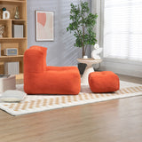 Modern Indoor Fluffy Bean Bag Chair With Memory Foam And Ottoman, Super Soft - Furniture Home Direct