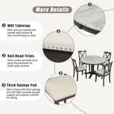5 Pieces Dining Table And Chairs Set For 4 Persons, Kitchen Room Solid Wood Table With 4 Chairs - Furniture Home Direct