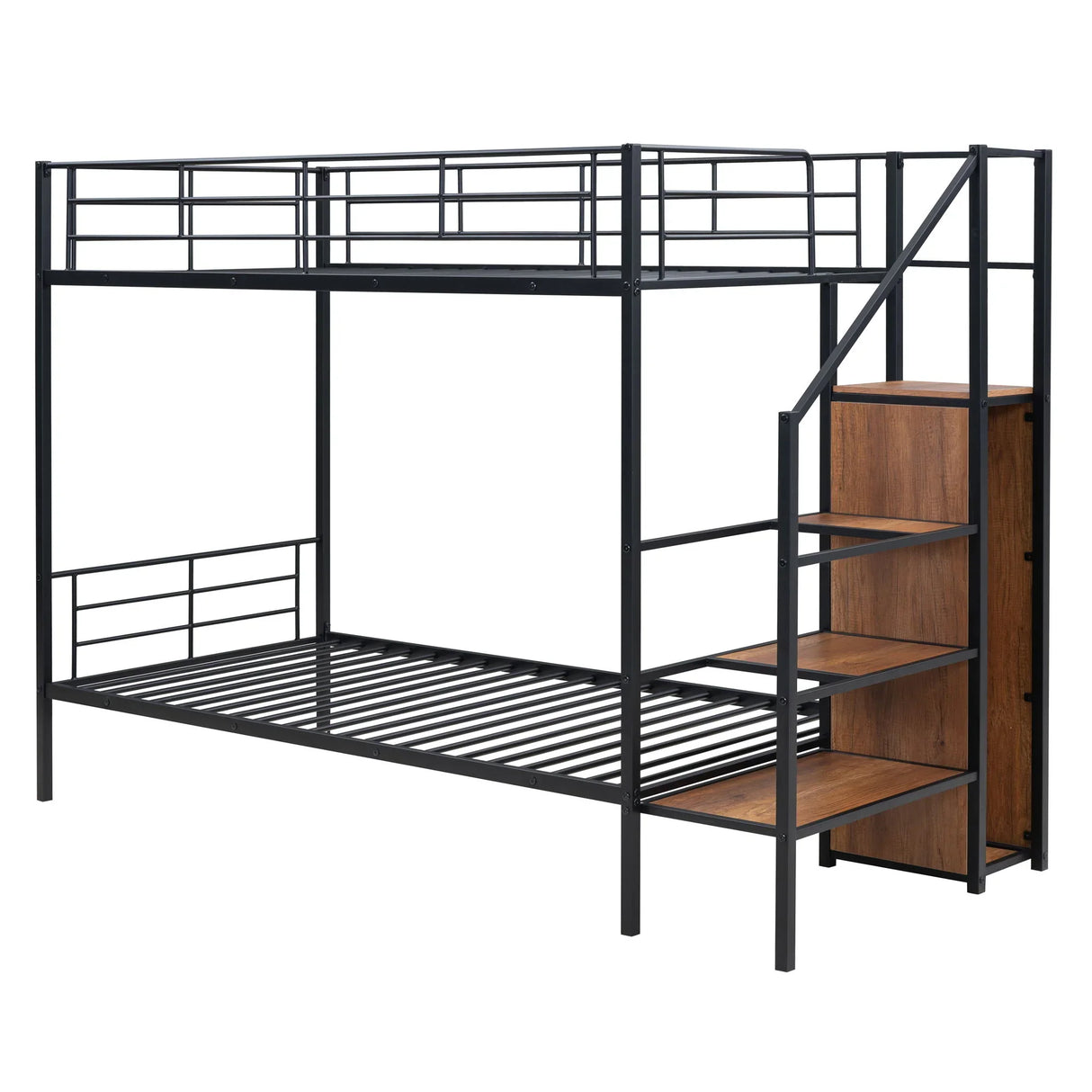 Bunk Bed With Lateral Storage Ladder And Wardrobe - Furniture Home Direct