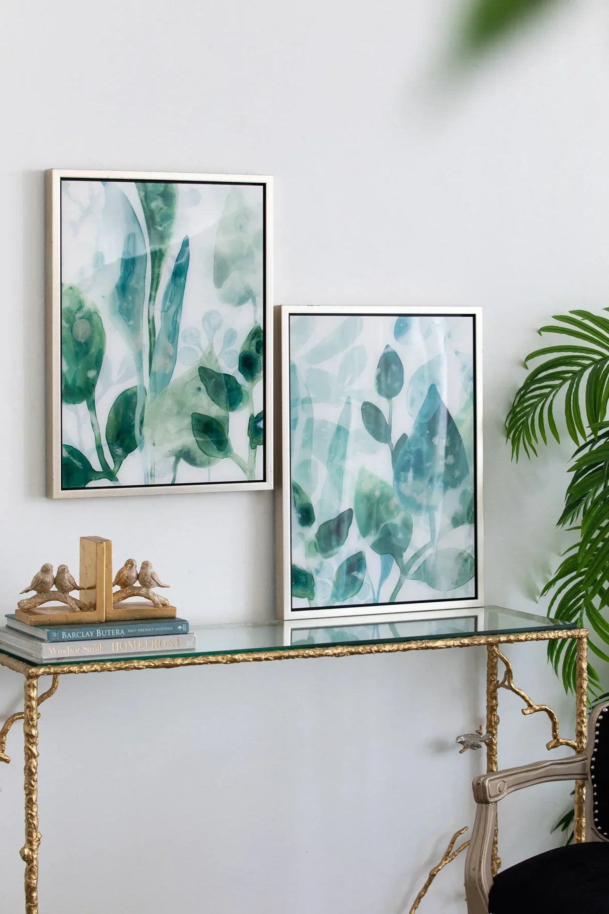 Living Room Bundle - Sideboard + Wall Decor + Floor Faux Plant - Furniture Home Direct
