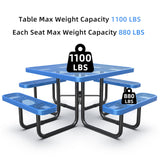 Square Outdoor Picnic Table With Umbrella Pole - Furniture Home Direct