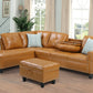 Irine - Faux Leather Sectional Sofa With Ottoman - Furniture Home Direct