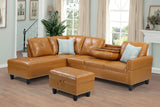 Irine - Faux Leather Sectional Sofa With Ottoman - Furniture Home Direct