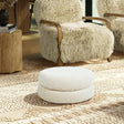 Homary - Floor Cushion Footrest Ottoman - Ivory White - Furniture Home Direct