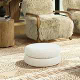 Homary - Floor Cushion Footrest Ottoman - Ivory White - Furniture Home Direct