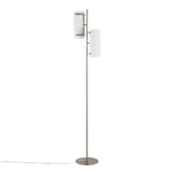 Rhonda - Contemporary / Glam Floor Lamp - Nickel / White - Furniture Home Direct