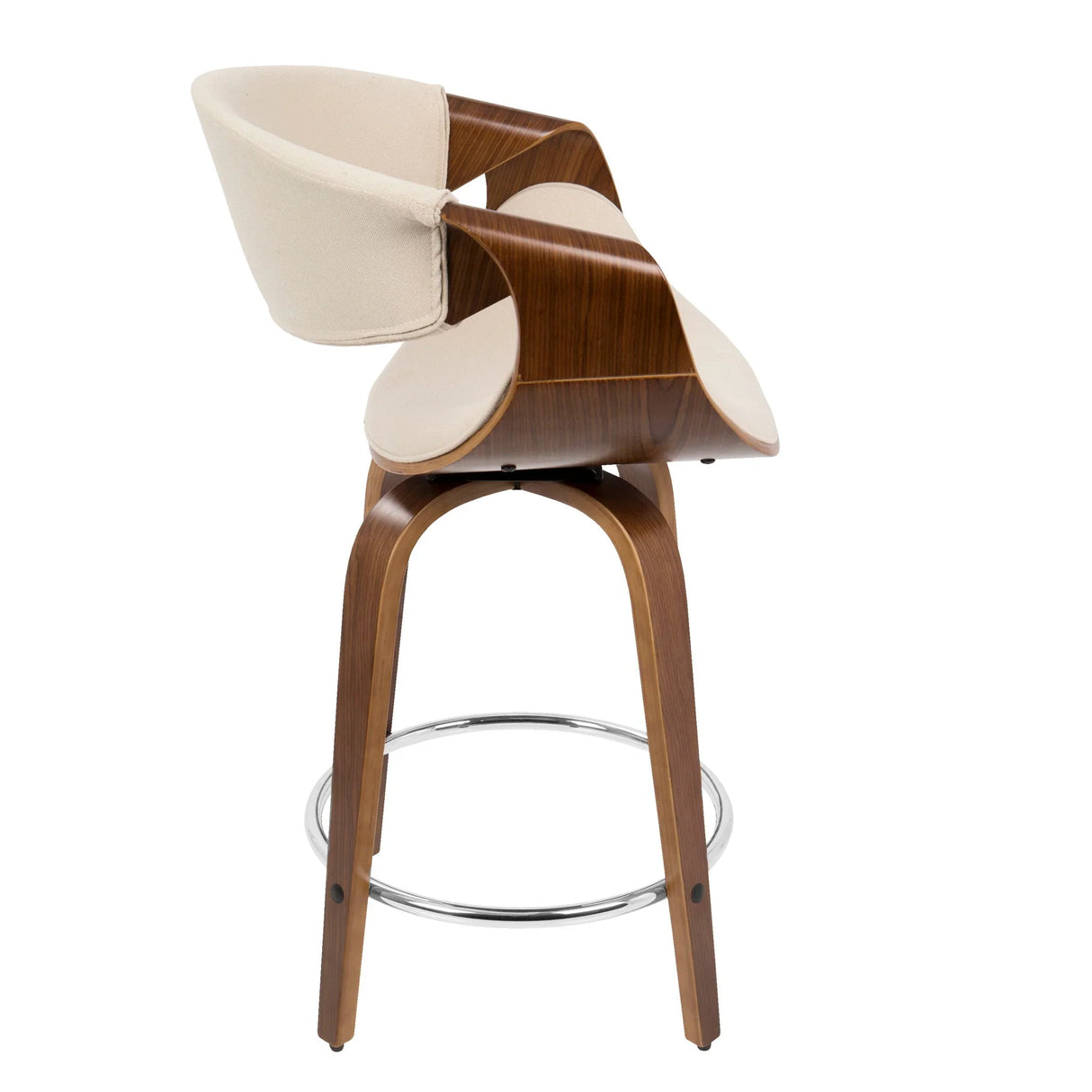 Curvini - Mid Century Modern Counter Stool (Set of 2) - Furniture Home Direct