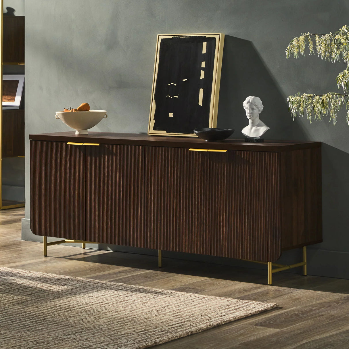 Modern Fluted Door Minimalist Storage Sideboard - Furniture Home Direct