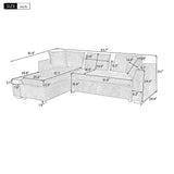 Modern L Shaped Sectional Sofa With Chenille Upholstery And Wooden Storage - Furniture Home Direct