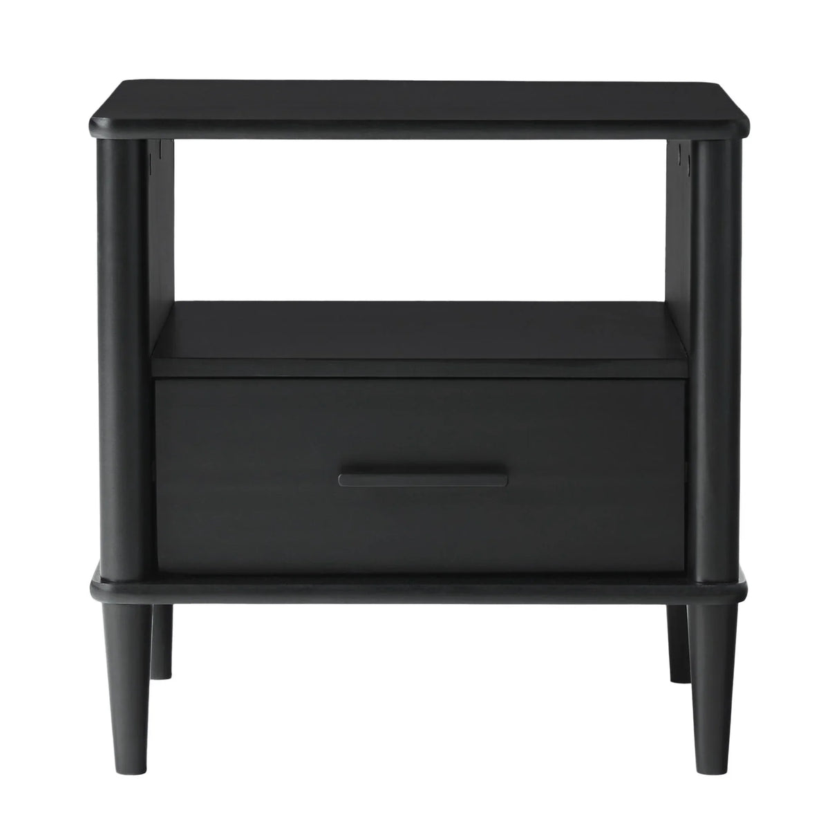 Transitional Solid Wood Spindle Nightstand - Furniture Home Direct