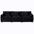 Modern Chenille Oversized Deep Seat Sectional Sofa With Pillows - Furniture Home Direct