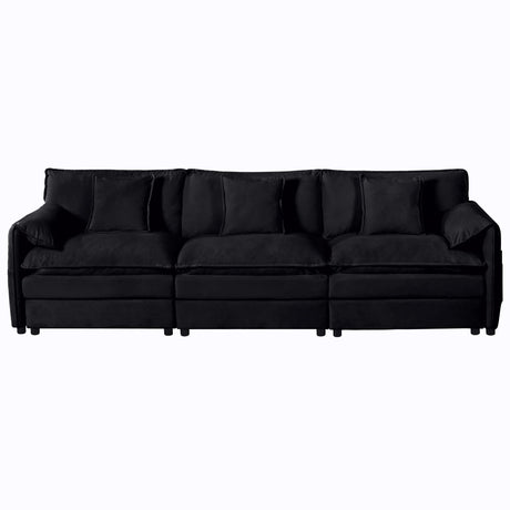 Modern Chenille Oversized Deep Seat Sectional Sofa With Pillows - Furniture Home Direct