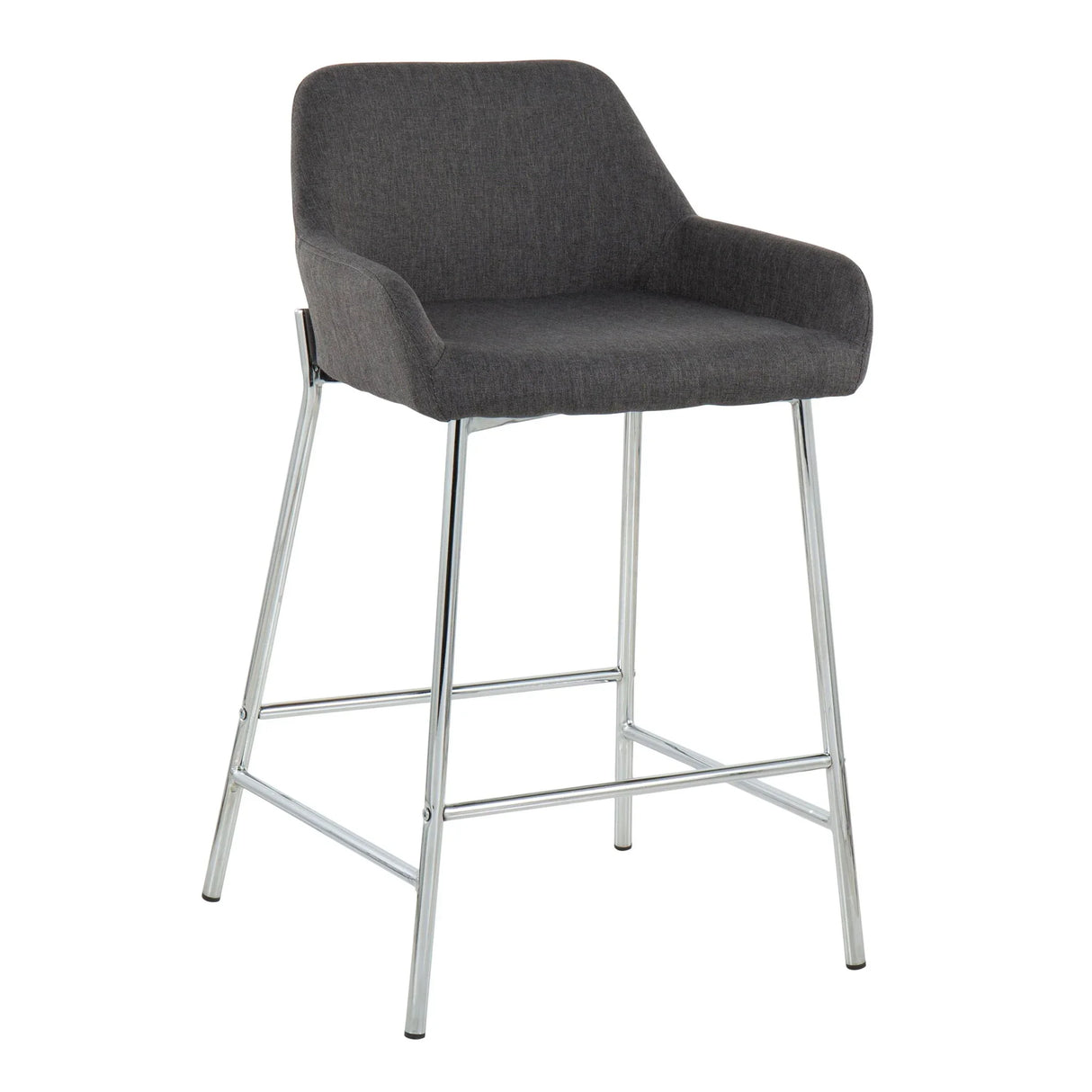 Daniella - Contemporary Fixed Height Counter Stool With Metal Legs (Set of 2) - Furniture Home Direct