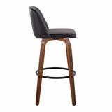 Toriano - Mid Century Modern Fixed Height Barstool Swivel And Round Footrest (Set of 2) - Furniture Home Direct