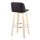 Toriano - Contemporary Fixed Height Barstool & Swivel With Round Footrest (Set of 2) - Furniture Home Direct