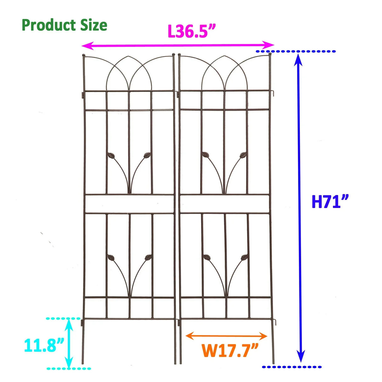 Metal Garden Trellis Rustproof For Climbing Plants Outdoor Flower Support - Furniture Home Direct