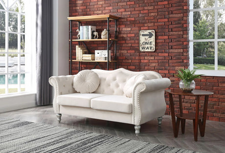 Stylish Flared Arm Loveseat - Furniture Home Direct