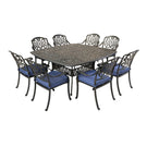 Square 8 Person 64" Long Aluminum Dining Set With Cushions - Furniture Home Direct