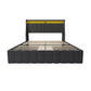 Bed With LED Lights, 4 Drawers, Winged Headboard Upholstered - Furniture Home Direct