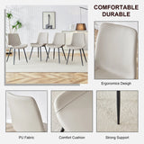 Dining Chairs Faux Leather Set Of 6 Modern Light Gray - Furniture Home Direct