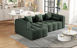 Sectional Sofa Modular Tufted Chenille Upholstery Green - Furniture Home Direct