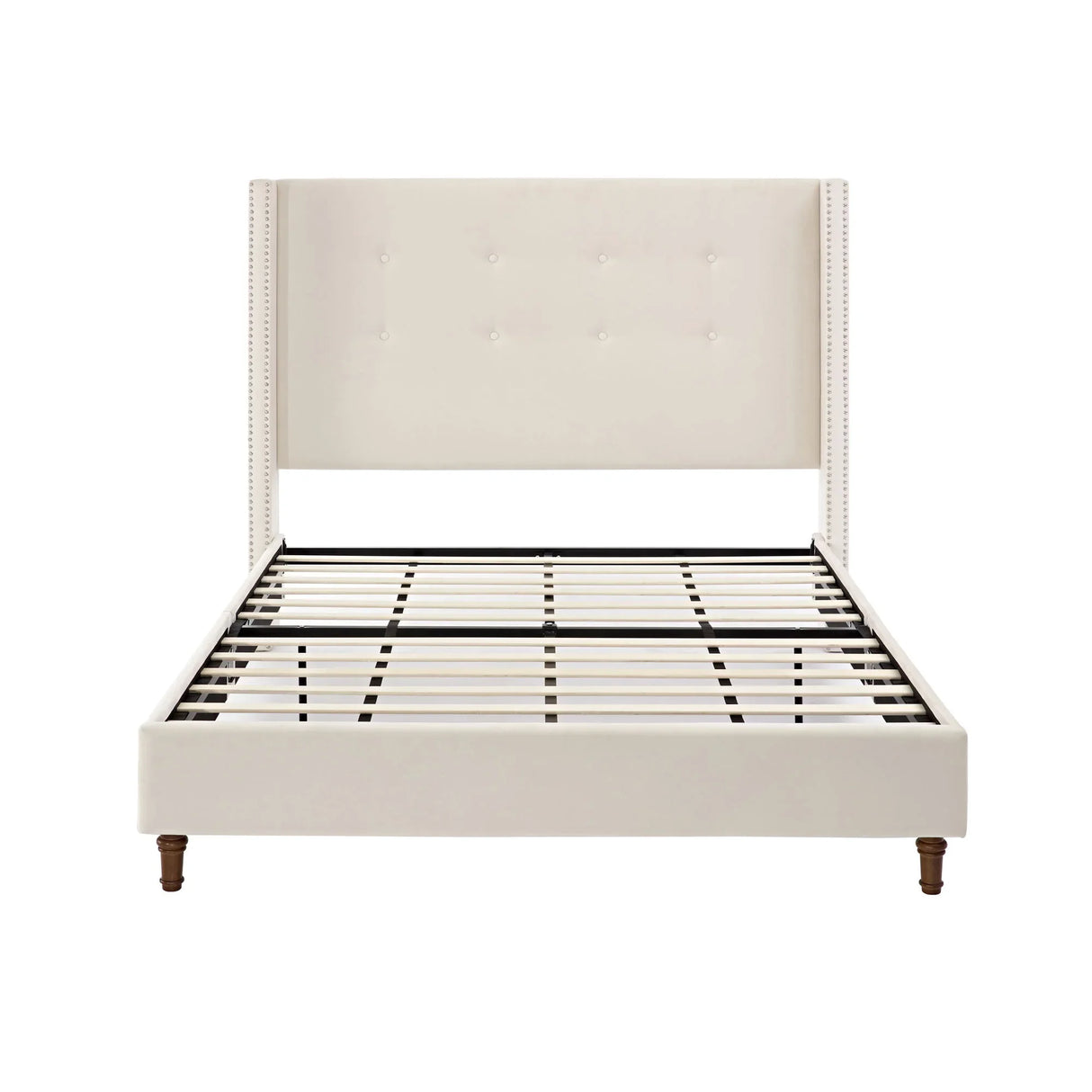 Peyton - Upholstered Bed With 54" High Headboard, Traditional Hand Buttoned Tufting - Furniture Home Direct