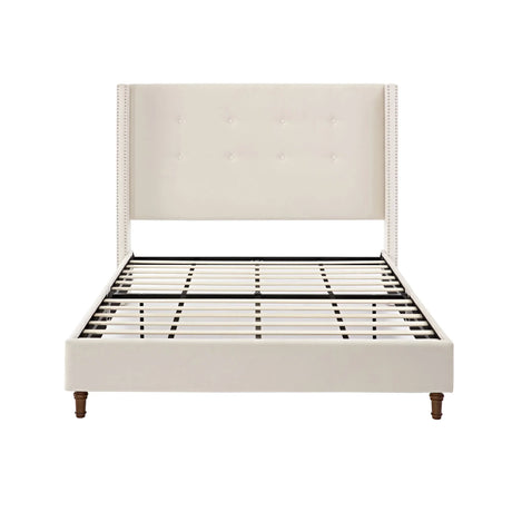 Peyton - Upholstered Bed With 54" High Headboard, Traditional Hand Buttoned Tufting - Furniture Home Direct